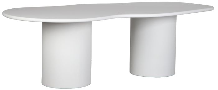 Table de salle à manger design en Bois mdf et microciment coloris blanc L.240 x P.120 x H.76 cm collection CATANIA