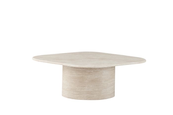 Table basse design plateau en marbre artificiel et pieds en MDF coloris Beige L.130 x P.80 x H.35 cm collection DEBRA
