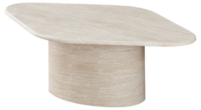 Table basse design plateau en marbre artificiel et pieds en MDF coloris Beige L.130 x P.80 x H.35 cm collection DEBRA