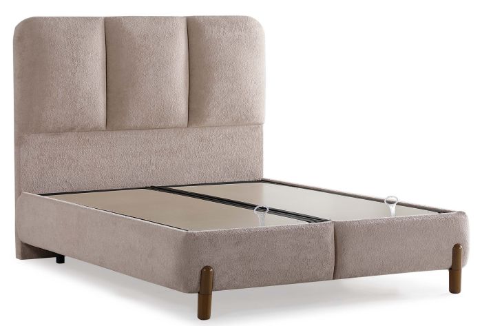 Lit coffre 180X200 cm design en bois mdf coloris beige collection PACO