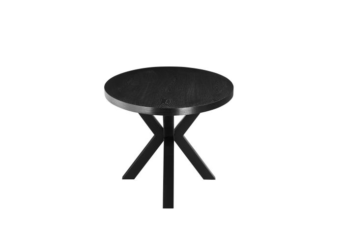 Table de salle à manger ovale design plateau en MDF Veneer et pieds en acier coloris Noir L.200 x P.100 x H.76 cm collection ELIZA