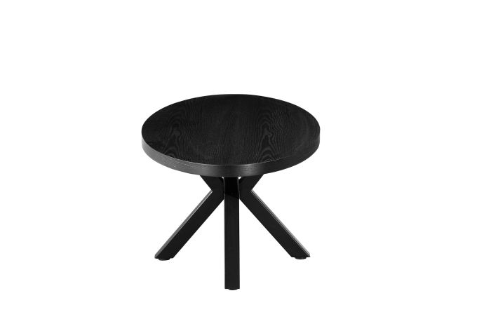 Table basse ovale design plateau en MDF Veneer et pieds en acier coloris Noir L.120 x P.60 x H.45 cm collection ELIZA