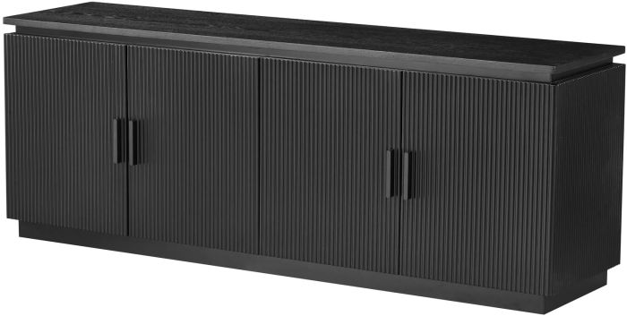 Meuble tv design en MDF coloris noir L.160 x P.40 x H.60 cm collection ELIZA
