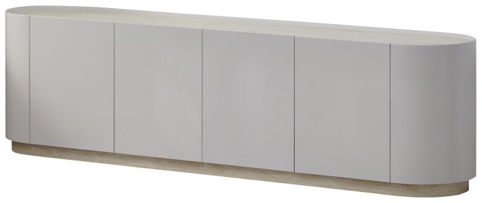 Meuble tv design en MDF coloris beige avec plateau en céramique L.200 x P.40 x H.55 cm collection HARLEM